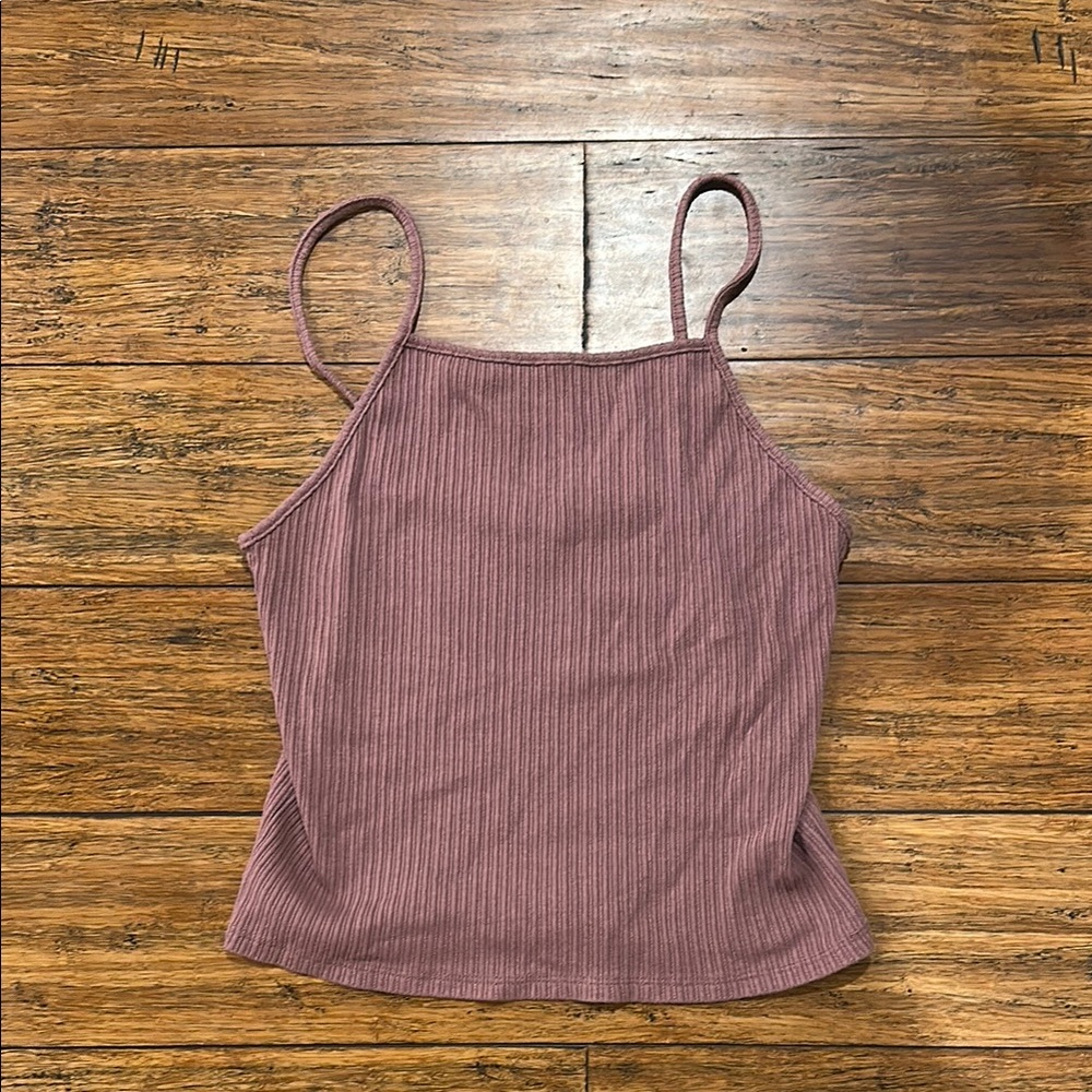 American Eagle Outfitters Purple Ribbed Fitted Camisole